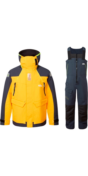 2026 Gill Mens OS2 Offshore Jacket & Trouser Sailing Suit GMOOJATCSGN - Goldfusion / Navy